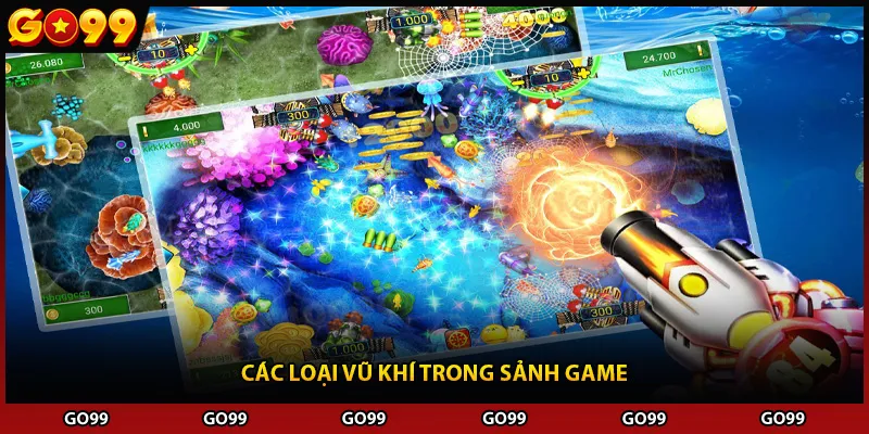 Các loại vũ khí trong sảnh game